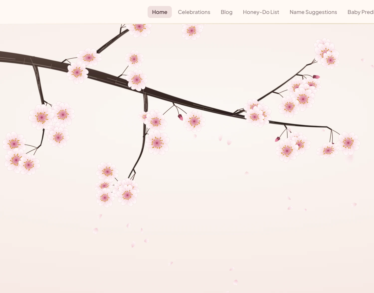 A Biraea baby site in the Cherry Blossom design